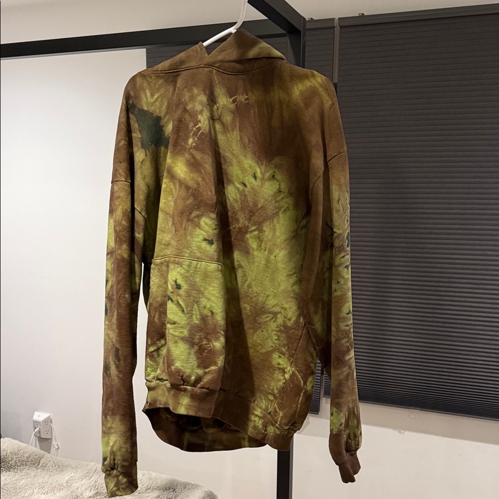 Los Angeles Apparel Green and Brown Tie-Dye Top